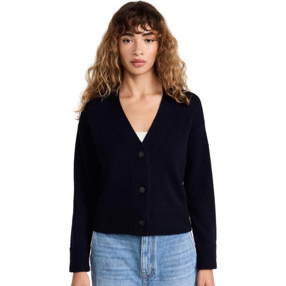 Vince Wool and Cashmere Boxy Three-Button Cardigan